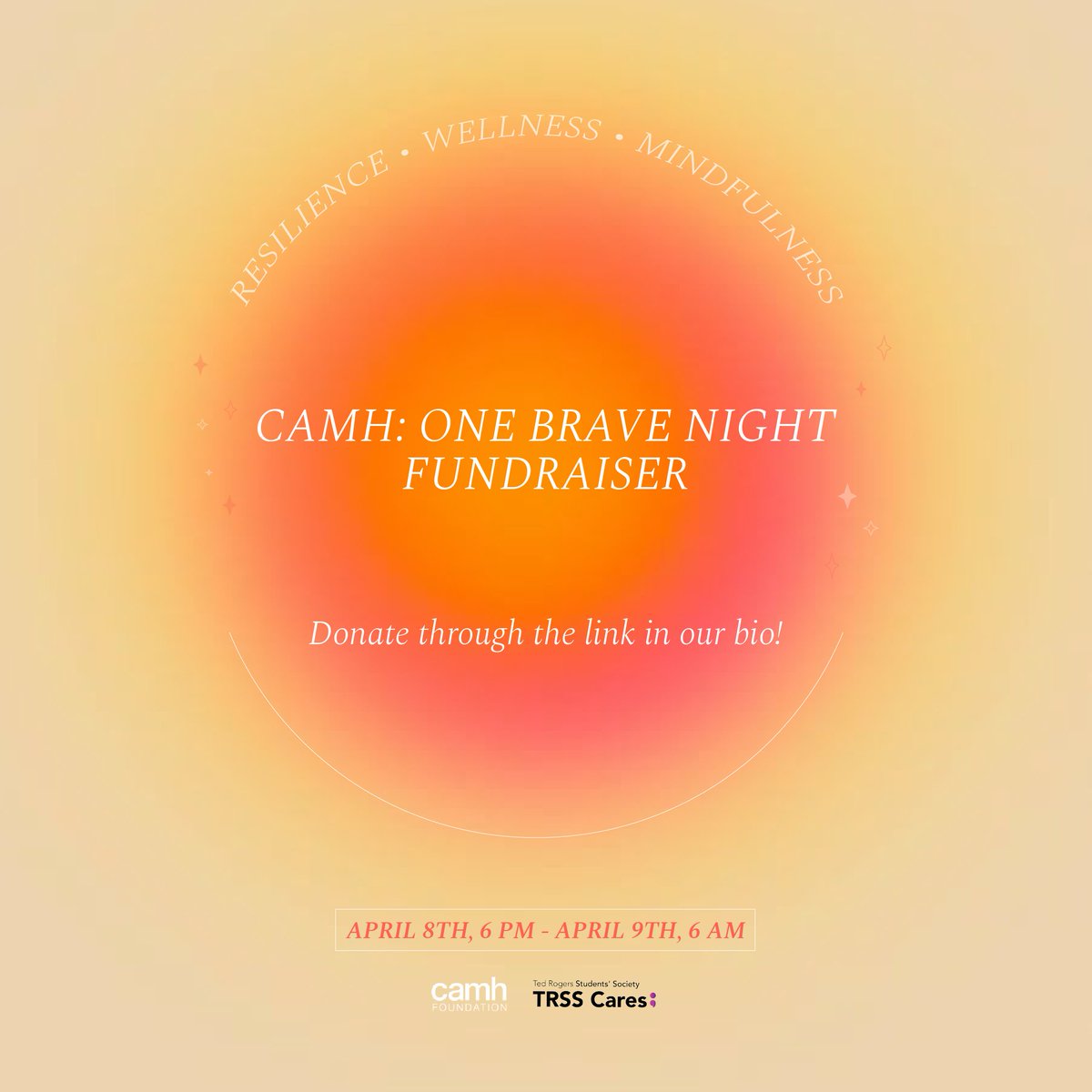 We will be raising funds and donating back to CAMH to help continue their mission of conducting groundbreaking research and advocacies towards removing the stigma towards mental health.

Donate here: ow.ly/rowB50IwgZa