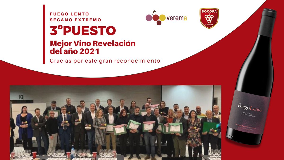 bodegas_bocopa's tweet photo. 🥉 ¡3º puesto en la categoría de Mejor vino revelación 2021!
Estuvimos en la entrega de los #PremiosVerema 2021.
Gracias por reconocer a 𝐅𝐮𝐞𝐠𝐨 𝐋𝐞𝐧𝐭𝐨 𝐌𝐨𝐧𝐚𝐬𝐭𝐫𝐞𝐥𝐥 𝐒𝐞𝐜𝐚𝐧𝐨 𝐄𝐱𝐭𝐫𝐞𝐦𝐨 este 3º puesto.
#Bocopa #bodegas #FuegoLento https://t.co/XawtJs59nC