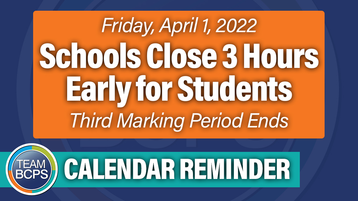 Baltimore County Public Schools on Twitter "CALENDAR REMINDER On
