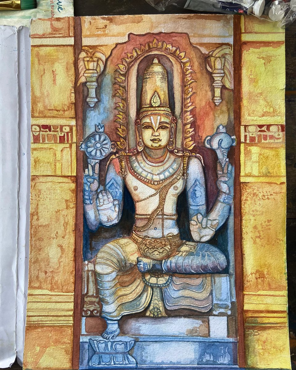 thesarangii's tweet image. #Watercolor #vishnuidol #Artist #Twitter