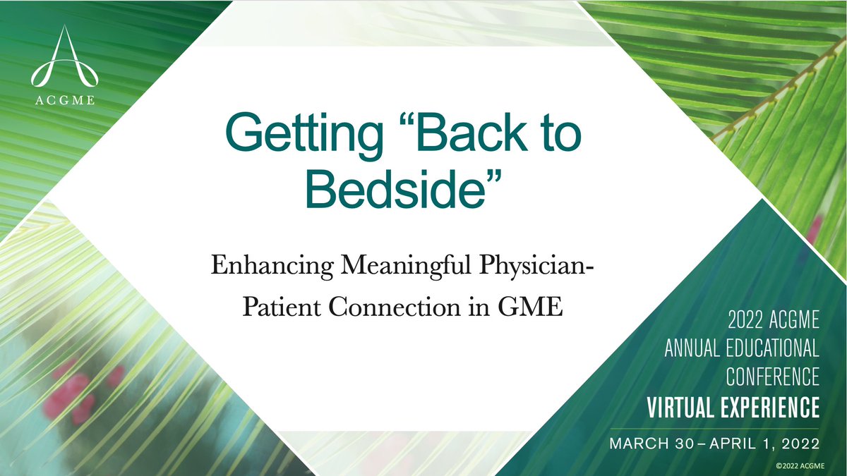 Thanks to our speakers and participants for a great session on getting #backtobedside at #ACGME2022! #MedEd #meaninginmedicine