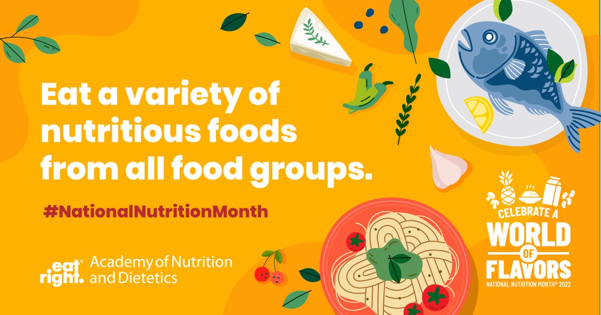 During #NationalNutritionMonth and beyond, choose delicious and nutrient-rich foods from each of the five basic food groups! Use these tips to get started: sm.eatright.org/nutrichdiet