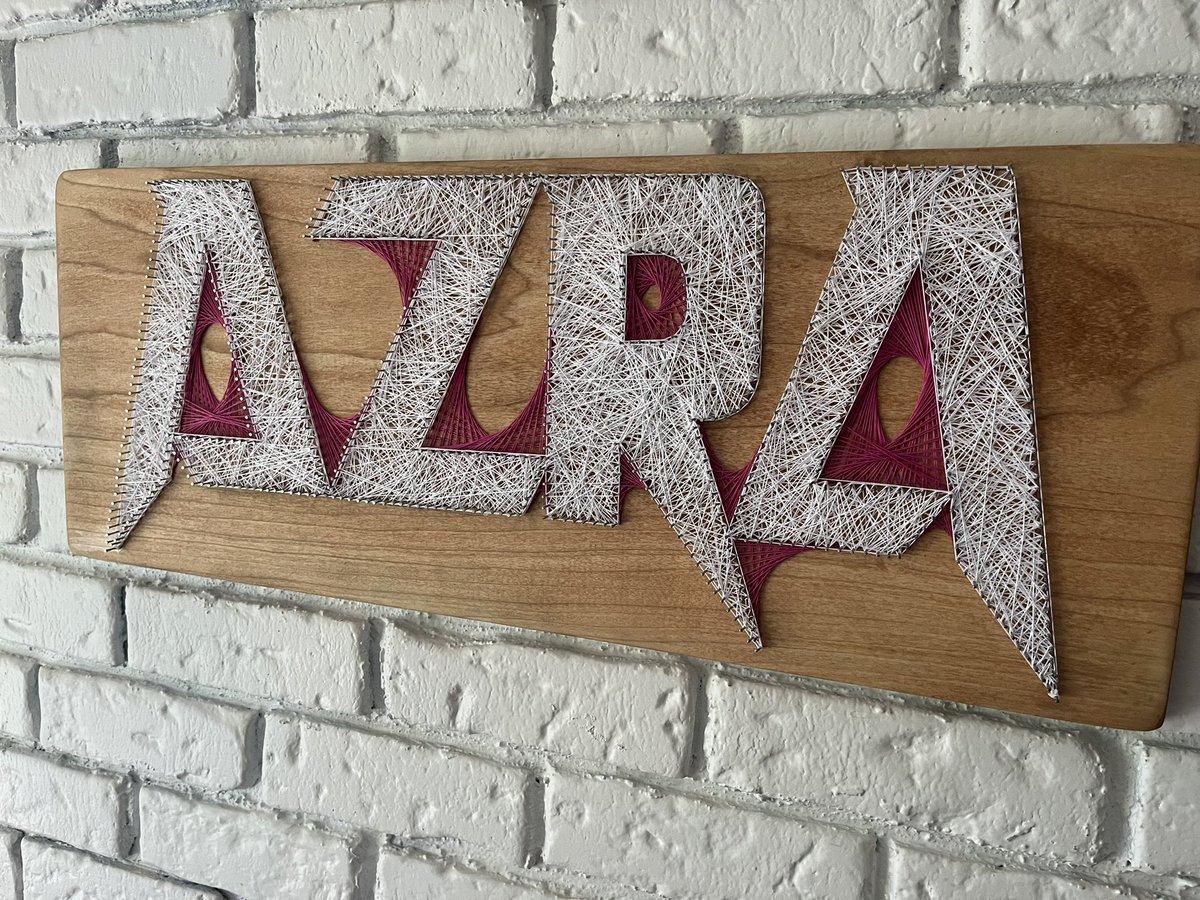 Jamerissss's tweet photo. Spent the last few days mapping out and working on this piece, done on reclaimed poplar wood with wire brad nails and cotton string :) hope you like it! @AzraGames #GameFi #Azraevents https://t.co/QrGEDlpwnY