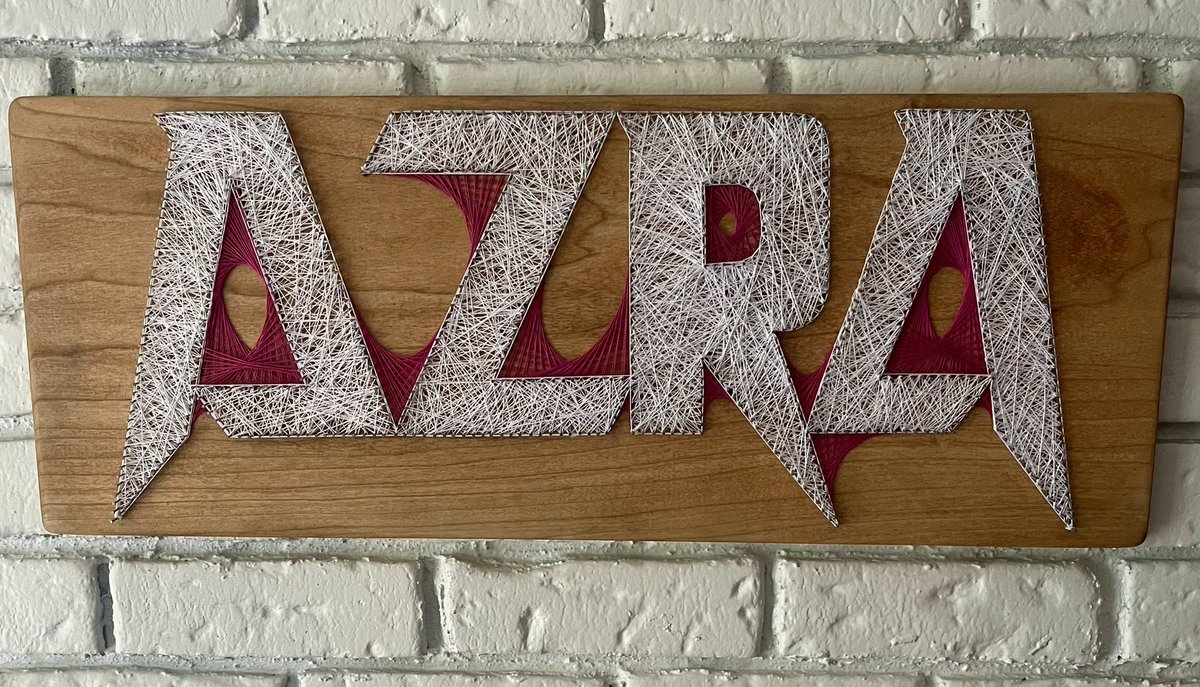 Jamerissss's tweet photo. Spent the last few days mapping out and working on this piece, done on reclaimed poplar wood with wire brad nails and cotton string :) hope you like it! @AzraGames #GameFi #Azraevents https://t.co/QrGEDlpwnY
