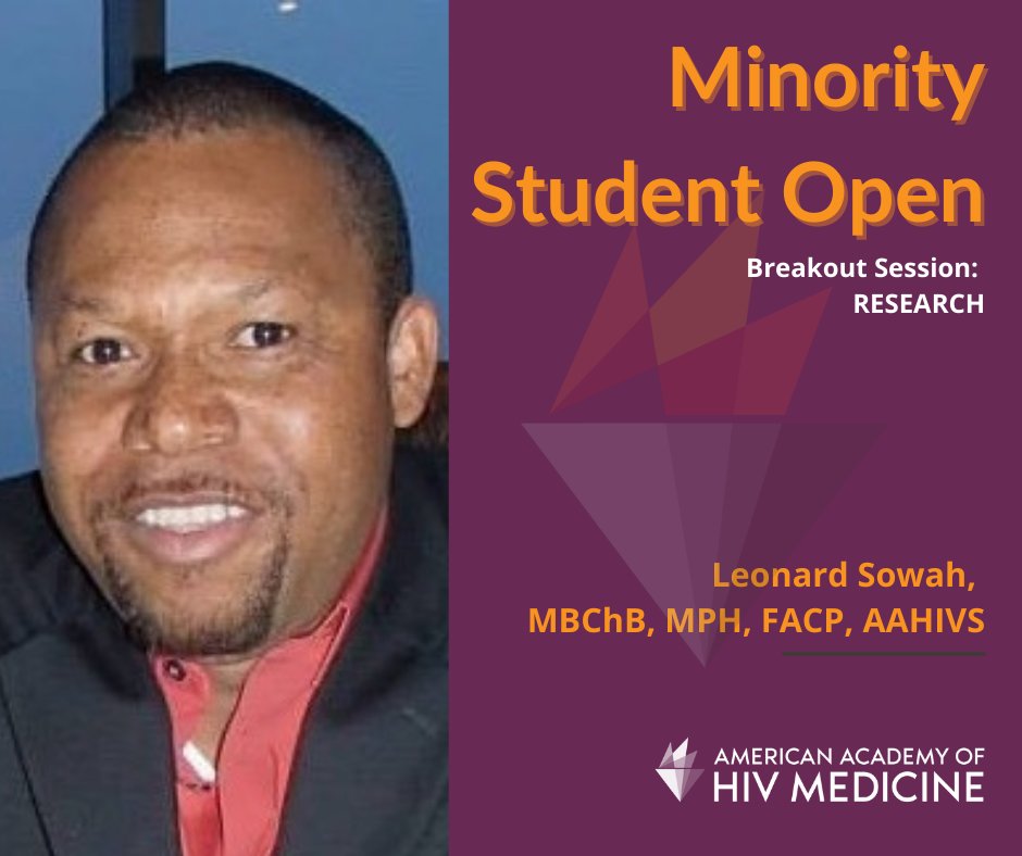 aahivmcomm's tweet photo. Interested in learning about research opportunities in HIV care? Join our Research breakout room moderated by Leonard Sowah @anangsowah1 starting at 3:40 at our #MinorityStudentOpen today! #AAHIVMStudentOpen #MinorityHealth #HIVWorkforce #EndHIVEpidemic # https://t.co/njkDtaLEP0