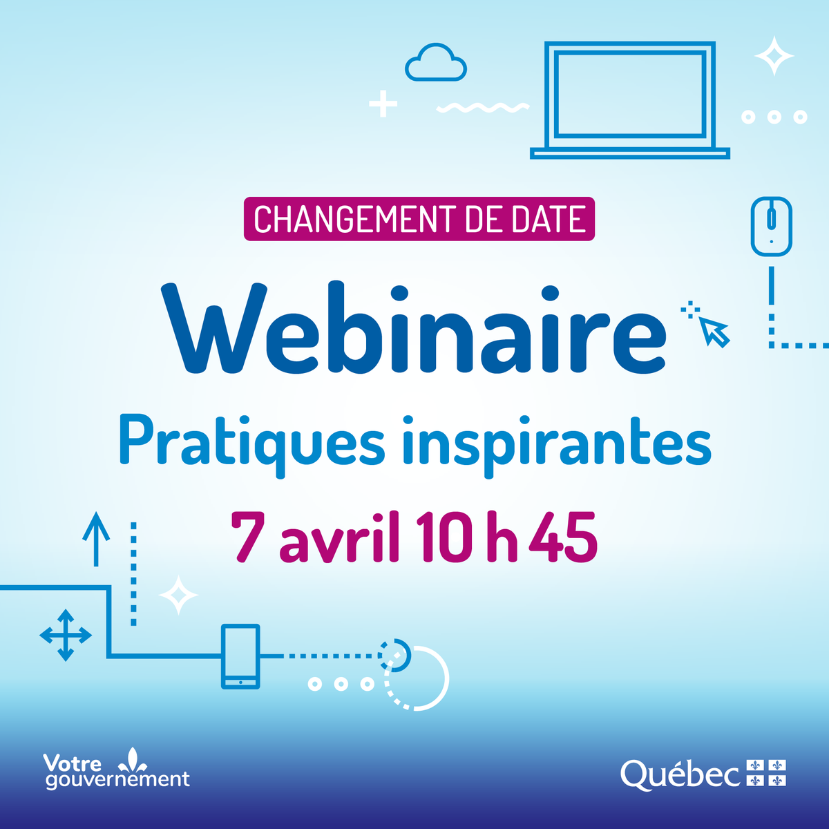 EducationQC's tweet photo. Avez-vous entendu parler du webinaire 𝐏𝐫𝐚𝐭𝐢𝐪𝐮𝐞𝐬 𝐢𝐧𝐬𝐩𝐢𝐫𝐚𝐧𝐭𝐞𝐬? Voici l’occasion de prendre connaissance de pratiques pédagogiques inspirantes sur l’utilisation du numérique pour enseigner et faire apprendre. 👉 https://t.co/P6BTwcdZ83 https://t.co/XeKRztvtZM
