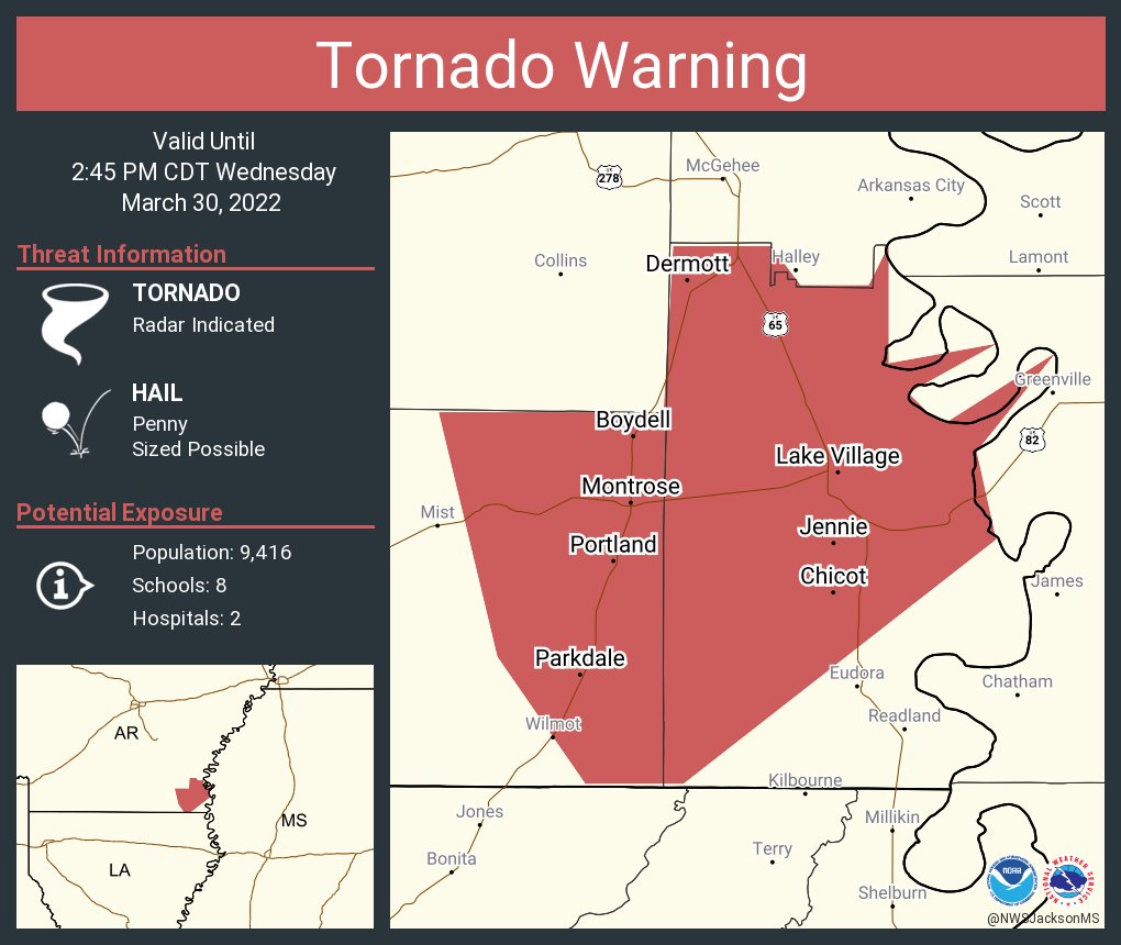 NWS Tornado on Twitter "Tornado Warning continues for Lake Village AR