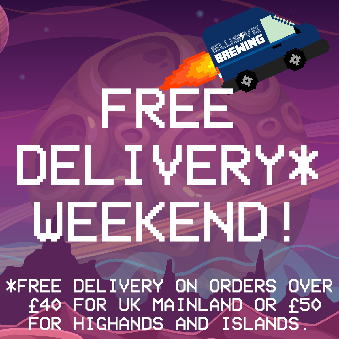 ElusiveBrew's tweet photo. Hello lovely Twitter folks! Just a small heads up that we're offering free delivery all weekend* starting now. Head to https://t.co/GKqoMwikb2 &amp; we'll do the rest, if you order by noon tomorrow we'll even get beers to your door on Friday.

*Wednesday is the new Friday, right? https://t.co/tPwEfRuJfy