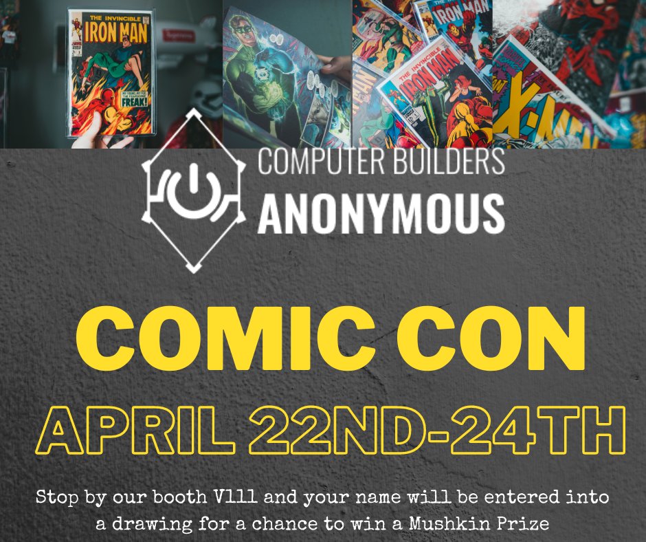 ComputerBuilde2's tweet photo. We'll be at @ElPasoComicCon Booth V111. Stop by and see some of our custom builds, and enter your name into our free @MushkinEnhanced Prizes. https://t.co/lpytXPTu5v