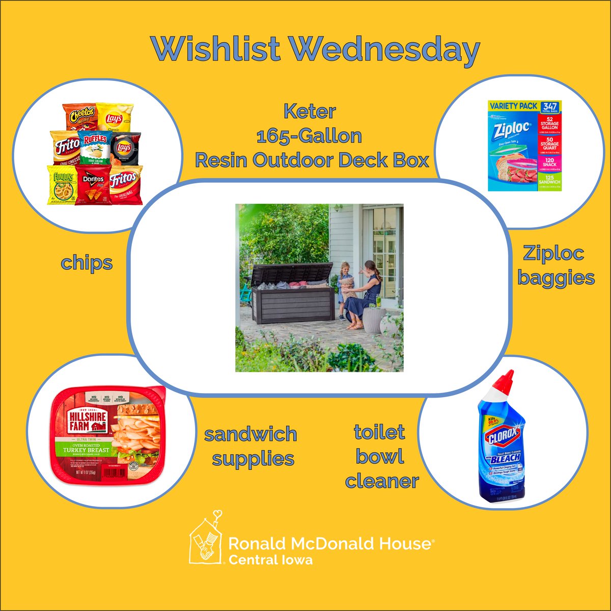 It's #WishlistWednesday! Among our usual wishes, this week we are asking for something extra special: A 165-Gallon Keter Deck Box. This item retails for around $125-$175. Sam's Club sells them at this link: 
samsclub.com/p/keter-165-ga… Thank you!