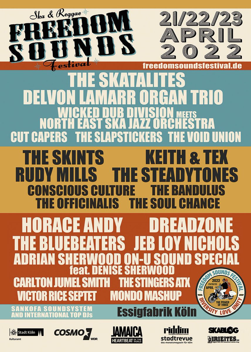 Brixton_Records's tweet photo. 21,22,23/04/2022
NORTH EAST SKA JAZZ ORCHESTRA meets Wicked Dub Division
Freedom Sounds 2022
Kōln (DE)

@neskajazz #nesjo @FreedomSounds 
@WDDDUB 
#freedomsoundsfest #Koeln https://t.co/er3QRHH2kD