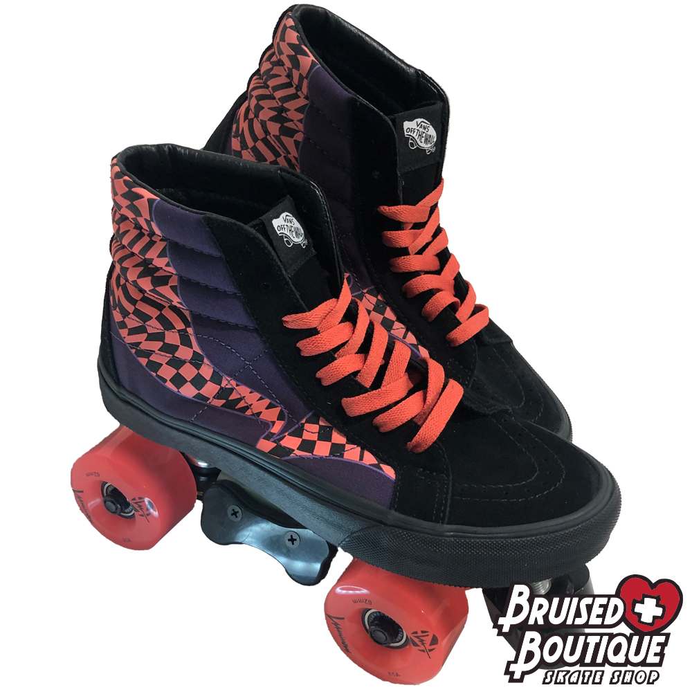 Limited edition <a href="/Vans/">Vans</a> Sk8-Hi with perfectly matched #LuminousWheels Light-Up LED Wheels, #Wildbones sliders, and #Grindstone Heartstoppers
bruisedboutique.com/onlinestore/in…
Let us know when you're ready to build your perfect pair of custom skates!

#customskates #vans #vansoffthewall