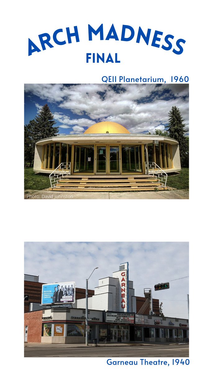 Your Arch Madness finalists represent two very different architectural styles and two very different points of Edmonton History. But, in common, both have deep connections to the people of this city.

It won't be easy. 🗳️☝️

#archmadnessyeg #yegheritage #yeg