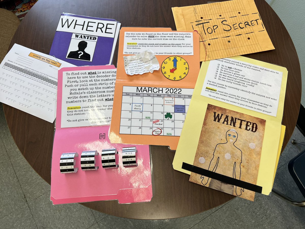 laur_campbell's tweet photo. Today we solved a mystery in ENL! Students had a blast working in groups answering who, what, where, and when questions during an investigation! @NassauBOCES https://t.co/bsHTYMZY7Q