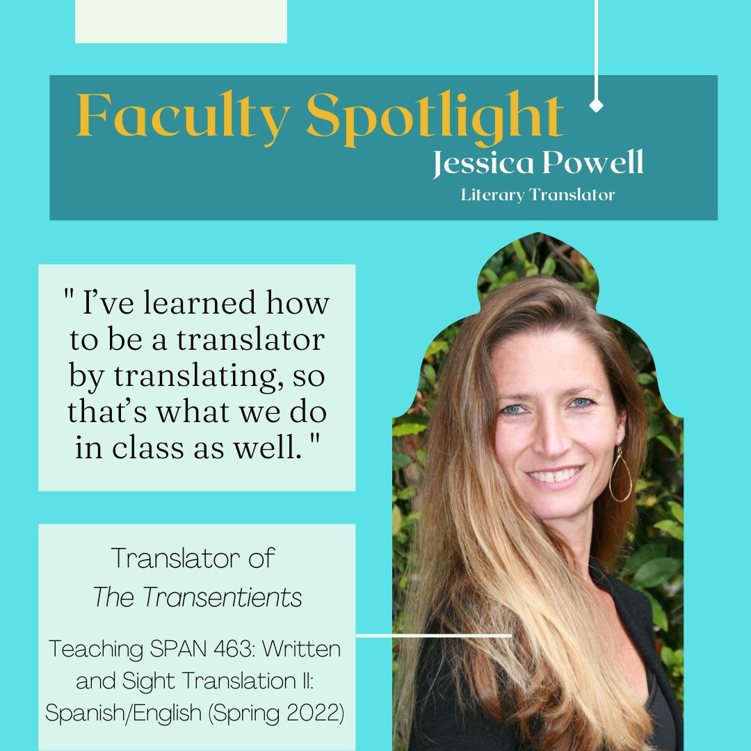 In Spring 2021, Dr. Jessica Powell joined CSULB to teach Spanish-English courses in translation. We asked her a few questions about herself and her work as a literary translator: csulb.edu/clorinda-donat… 

#translation #languages #spanish #latinamerican #literature