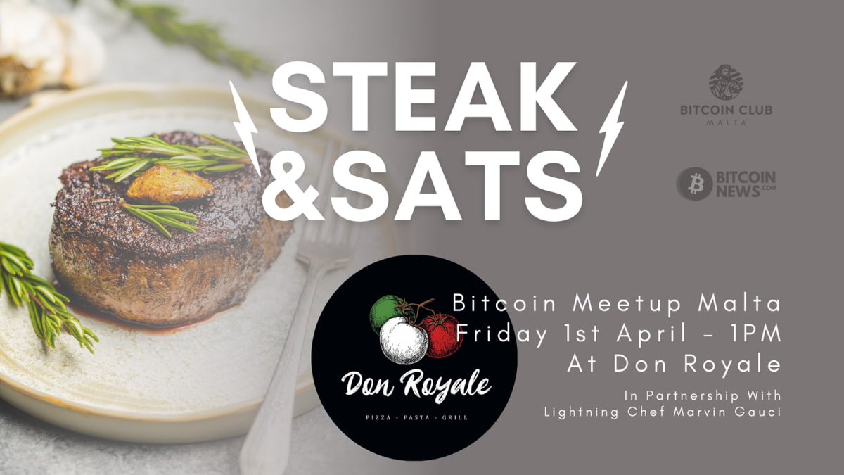 This Friday, special meetup with <a href="/MarvinGauci/">₿itcoin Chef Marvin Gauci</a> ⚡🥩🍊

Let's empty the bar and test <a href="/BtcpayServer/">BTCPay Server</a> 🍹🍻 #LightningWorks

RSVP via Telegram: t.me/bitcoinclubmal…