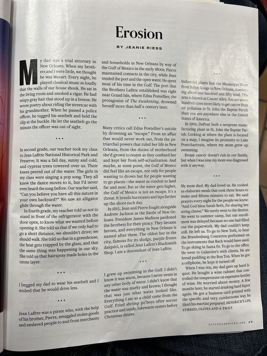 Emily Roberson (author and screenwriter) (@robersonemily) on Twitter photo “I will have to tell her how complicated it was. To hate all of humanity, to hate ourselves, but to love people, to live each other.” This by <a href="/jeanriess/">Jeanie Riess</a> is exactly the kind of thing I love to read and write. Elliptical. Uncertain of many things. Certain of others. <a href="/oxfordamerican/">Oxford American</a> “I will have to tell her how complicated it was. To hate all of humanity, to hate ourselves, but to love people, to live each other.” This by <a href="/jeanriess/">Jeanie Riess</a> is exactly the kind of thing I love to read and write. Elliptical. Uncertain of many things. Certain of others. <a href="/oxfordamerican/">Oxford American</a>