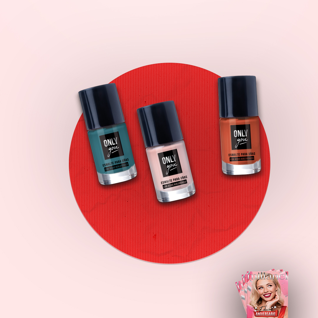 MillanelOficial's tweet photo. Acompañá el look de tus labios con los esmaltes de la línea edición limitada, 𝗢𝗡𝗟𝗬 𝒚𝒐𝒖.
Deslizá para conocer los tonos 👉
#Millanel #cosmética #catálogo #maquillaje #labiales #labial #esmalte #manicuria #esmalado #MillanelAniversario https://t.co/ppV6oKzaBD