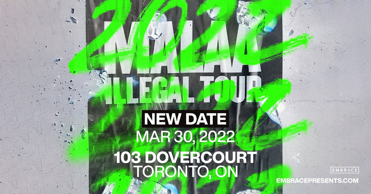 EmbracePresents's tweet image. TONIGHT: @Malaamusic returns to Toronto for a sold-out show at 103 Dovercourt. Set times below:
Malaa
9:30PM - Doors
9:30PM - @MADDMONLIVE
11PM  - Malaa