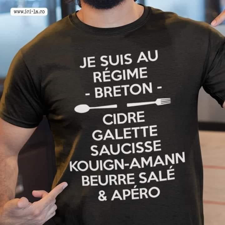 T-shirt Humour je suis beurré d'humour 