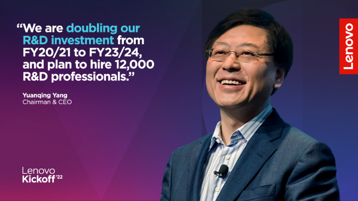 carodelapaz's tweet photo. We're doubling our investment in R&amp;D and searching for the brightest minds to support us in our innovation journey. #LenovoKickoff #WeAreLenovo https://t.co/ODw9WM8v7O