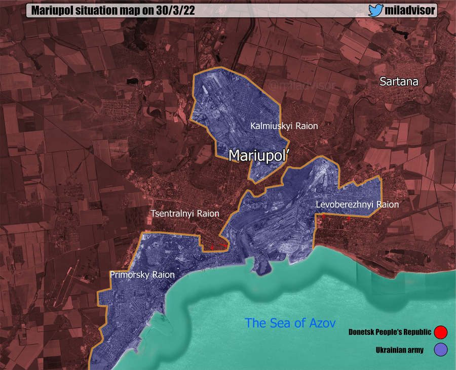 Military Advisor on Twitter "Detailed map of the situation in Mariupol