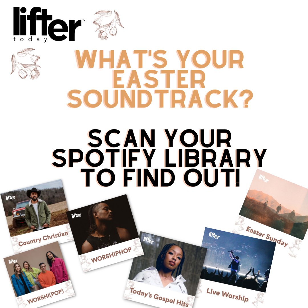 RCAInspiration's tweet image. Looking for the perfect playlist for #Easter this year? Our team at @liftertoday has you covered.

☝🏾 Click the link to scan you @spotify library: LifterToday.lnk.to/EasterSoundtra…

✌🏾 Receive a new playlist in your Spotify library

Get into it! #LifterToday #HeRose #GoodFriday #PalmSunday