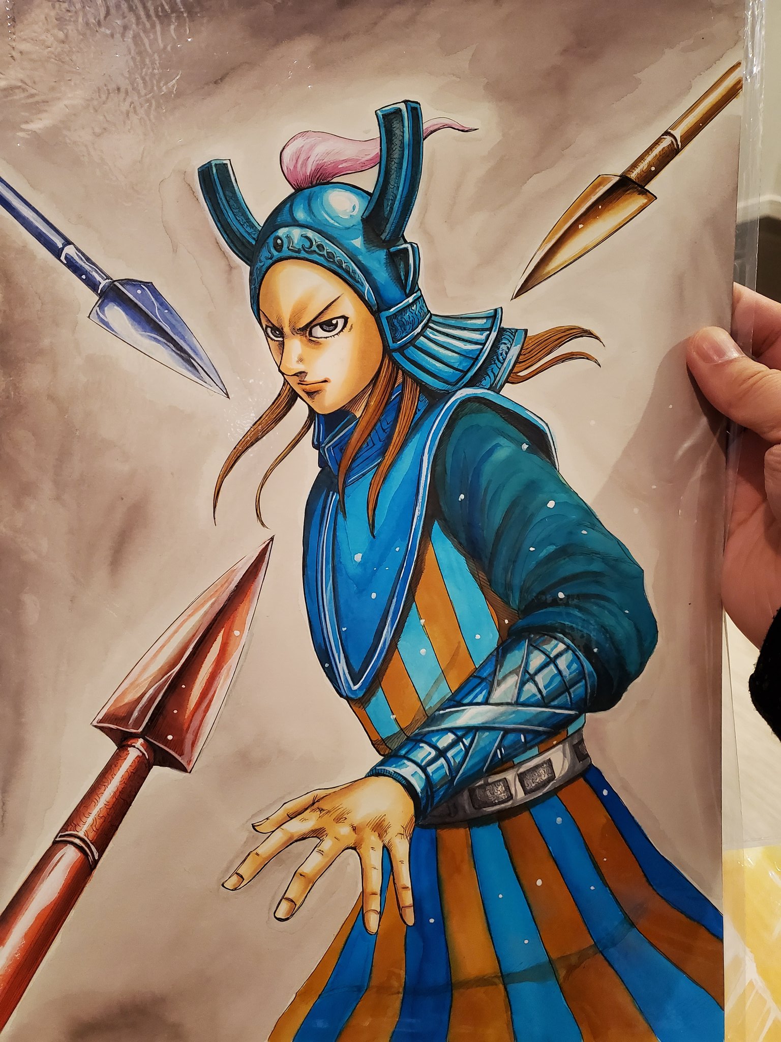 原泰久 今日は木曜日 ヤンジャン発売日です キングダムは休載を頂いております 申し訳ありません 昔のカラー原画をちょっとあさってまして 特に意味はないのですが懐かしいのを T Co Koujbbwxvs Twitter
