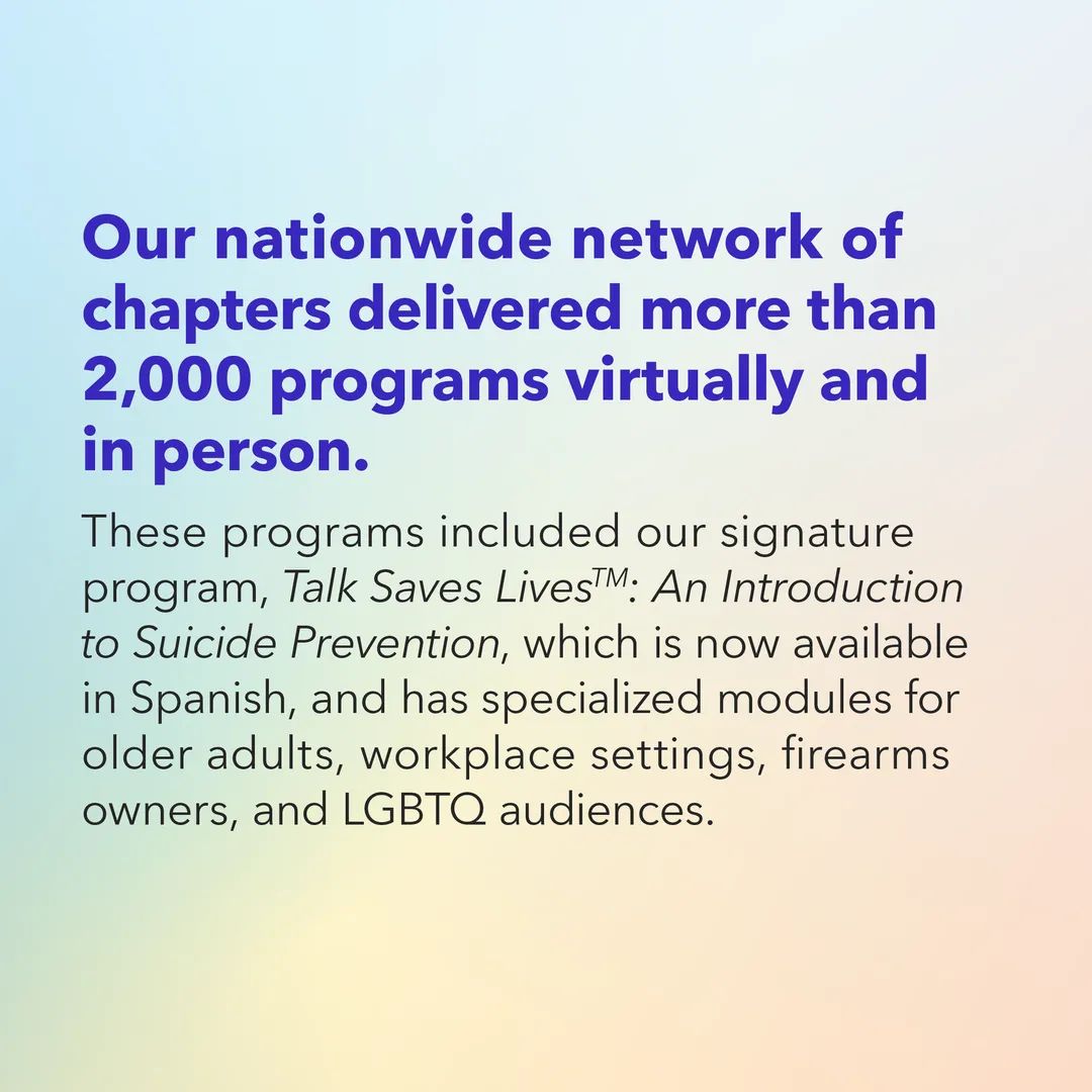 afspde's tweet image. As we journey through another year, it is important that we look back to see all we’ve accomplished in the midst of such unique challenges. Our annual report tells an inspiring story of how staff, volunteers, and partners came together to make a difference annual2021.afsp.org