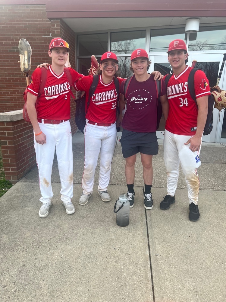 Congratulations to the Cardinal baseball team on their 14-1 victory over Blanchester tonight. Great pitching and catching duo with Garrett and Grant.  Great hitting by Connor with a 3 run homer and Jaden with a 2 run homer tonight.