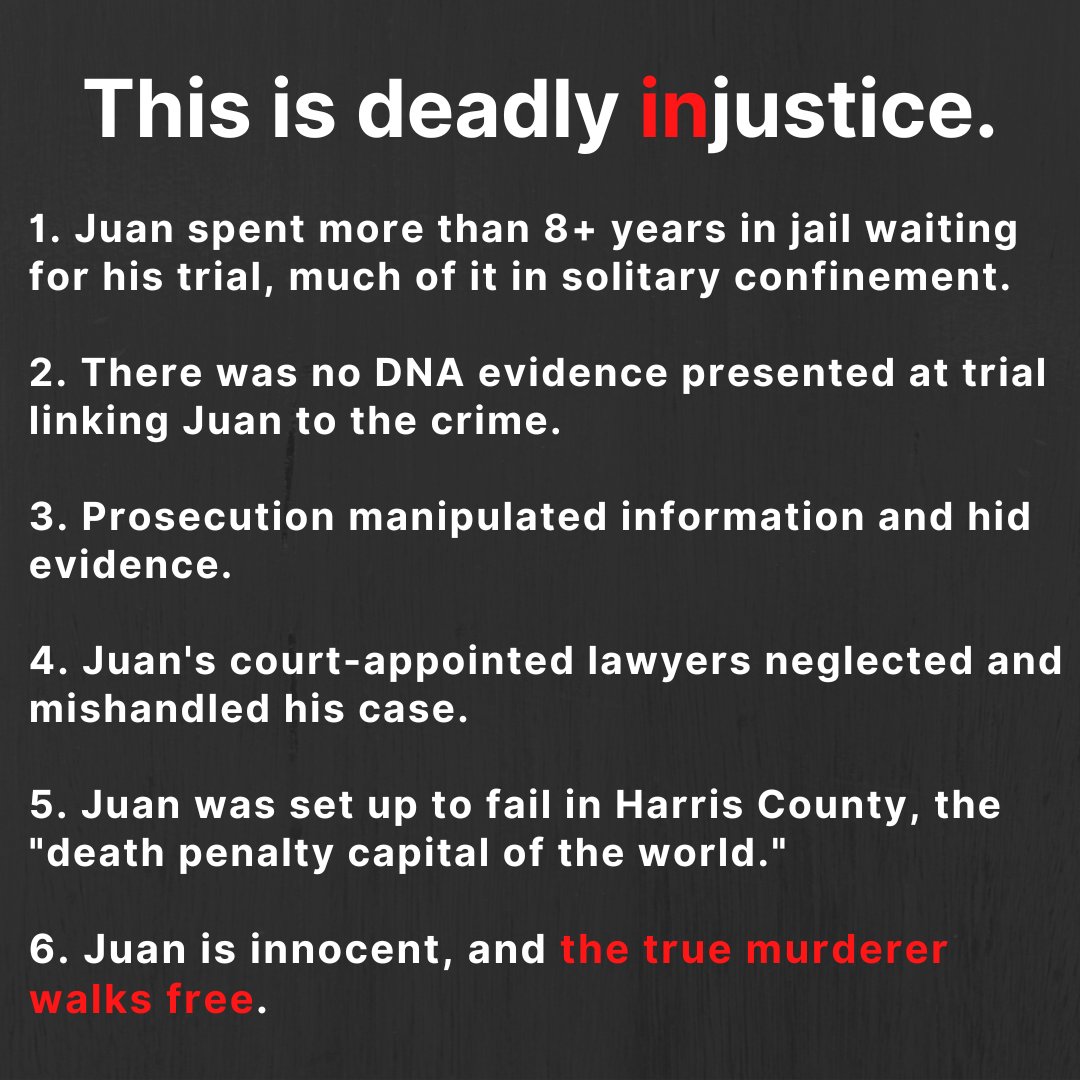 freejuanb's tweet photo. Learn more here: https://t.co/tlXC0iPwuU

#FreeJuanBalderas #JusticiaParaJuan #WrongfulConviction #HarrisCounty #MakingAnExoneree #AbolishTheDeathPenalty #SocialJustice https://t.co/b9BY4I0aqr