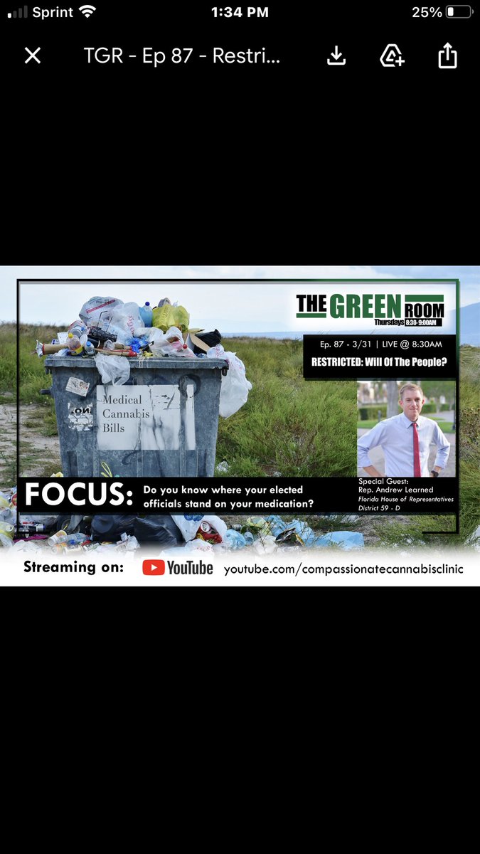 venicecare's tweet photo. #FLORIDA #MedicalCannabis world! Join @askdrbarry and @vote4ruta in “The Green Room” with #CannabisCommunity and  #progressive thought champion @AndrewLearned! #Legislatives2022 season was GARBAGE, especially for anything #Cannabis! What next?! JOIN US AT 8:30! @PolitiFactFL https://t.co/6vPCPsBFnn