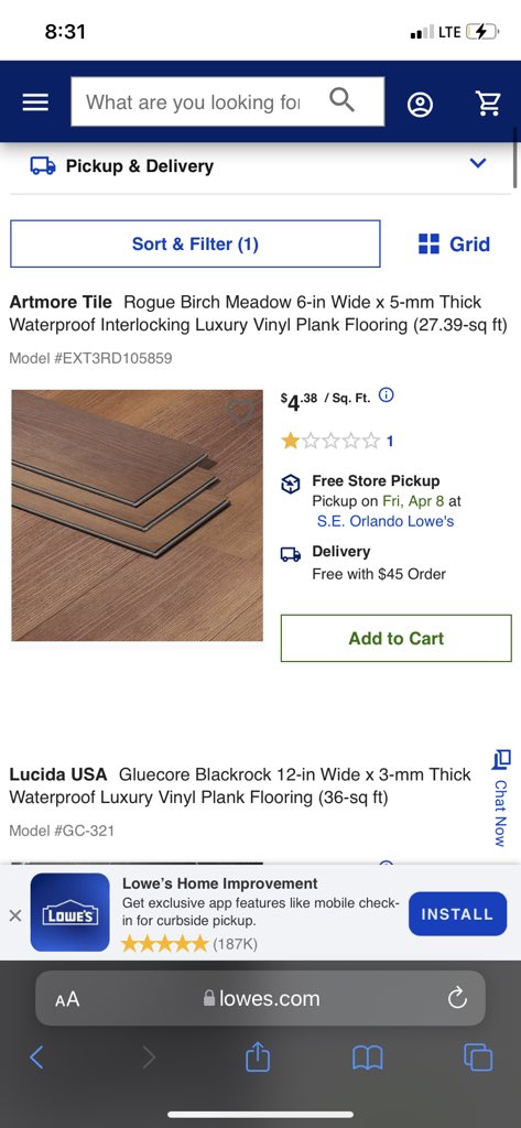 WookShepherd's tweet photo. @BriaLynn820 They’re all around 5 bucks a square foot and I usually charge $2 a sq foot to install. Not sure how big the room you’re doing is but 1100 seems extremely overpriced. I am assuming you’re talking about a bedroom tho https://t.co/oHpk85v2cx