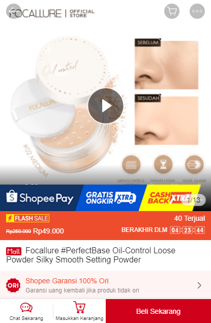 id_racunshopee's tweet image. ‼ FLASH SALE ‼

️✨ Focallure #PerfectBase Oil-Control Loose Powder Silky Smooth Setting Powder✨

⛔️ DISKON 80%
                
shp.ee/zdrdgp7
