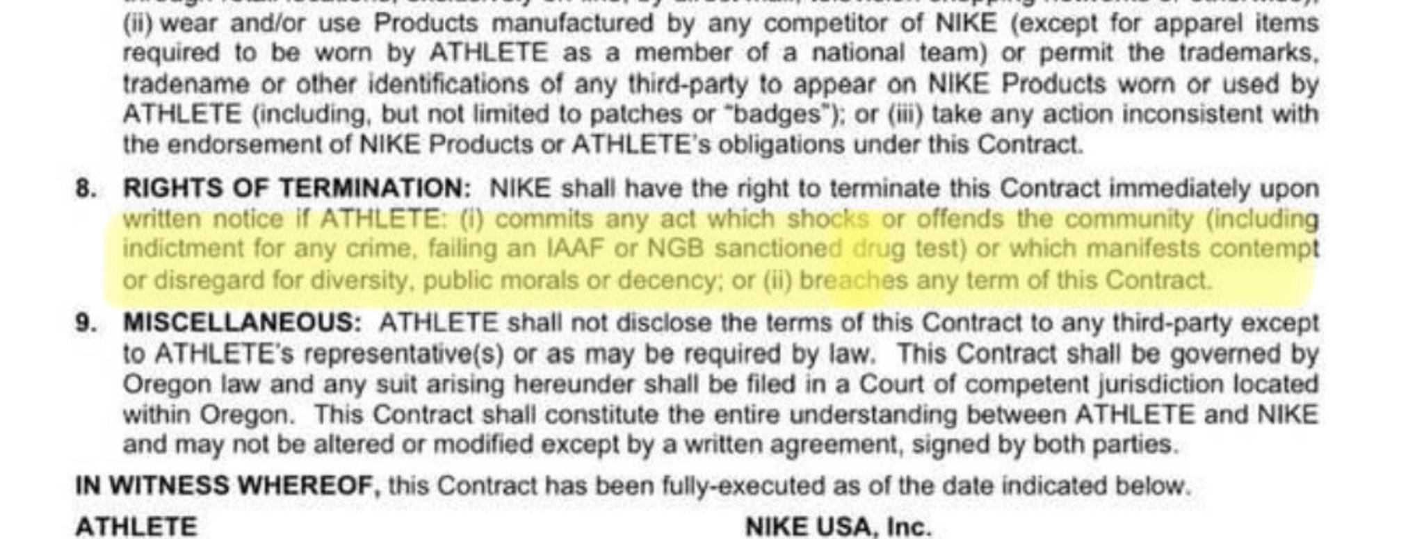 David Melly on Twitter "Wonder if this is still in Nike contracts. If