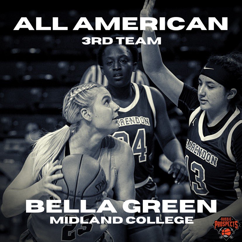 Congrats to 6’0 G/F Bella Green who was named to the NJCAA 1 All American 3rd Team after a stellar season at Midland College (TX), Bella was named Conference MVP and lead her team in scoring and rebounding whilst maintaining 3.7 GPA <a href="/ProspectsAussie/">Aussie Prospects</a> <a href="/bellargreen/">Bella Green</a> <a href="/PickandRollAU/">The Pick and Roll 🇦🇺🏀</a>