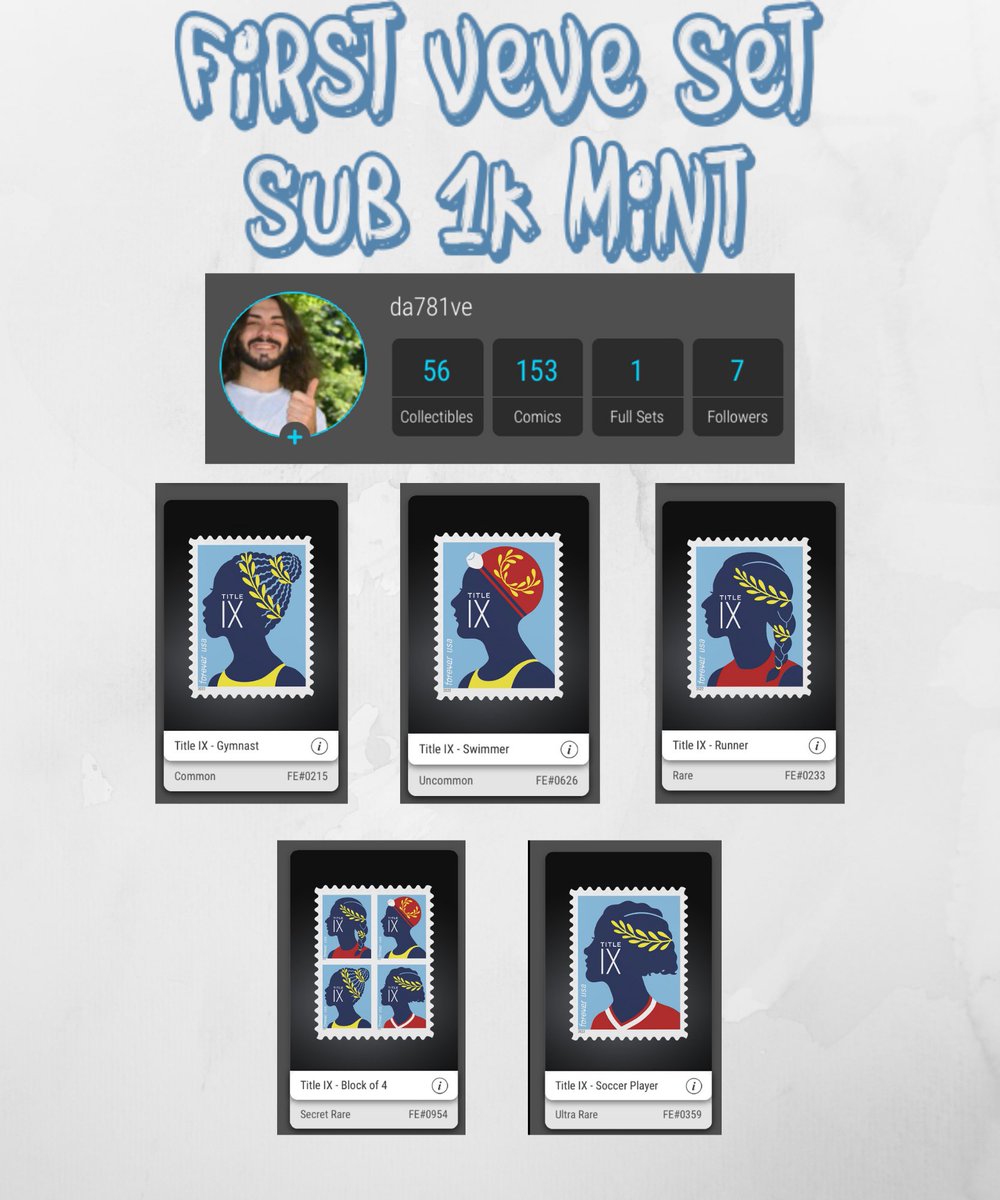 danielson781's tweet image. Had to Complete my First Veve Set today , just for MCP Points , this was a easy collection to get all Sub 1k 😁 #VeVe #MintCollector #FirstSet #USPS #UspsNFTs #NFTS #Stamps #StampNFTs #VeVeNFTs #LowMints