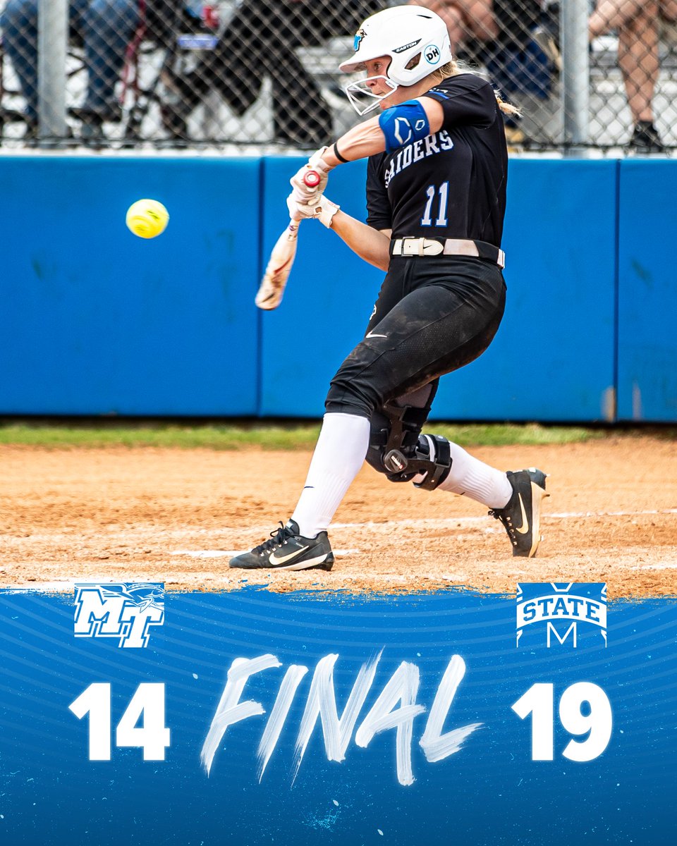 MT_Softball's tweet photo. Final against Mississippi State.

Had some fireworks at home on a Wednesday evening.

#BlueRaiders | ⚡️⬆️ https://t.co/vEF4zAxNQV