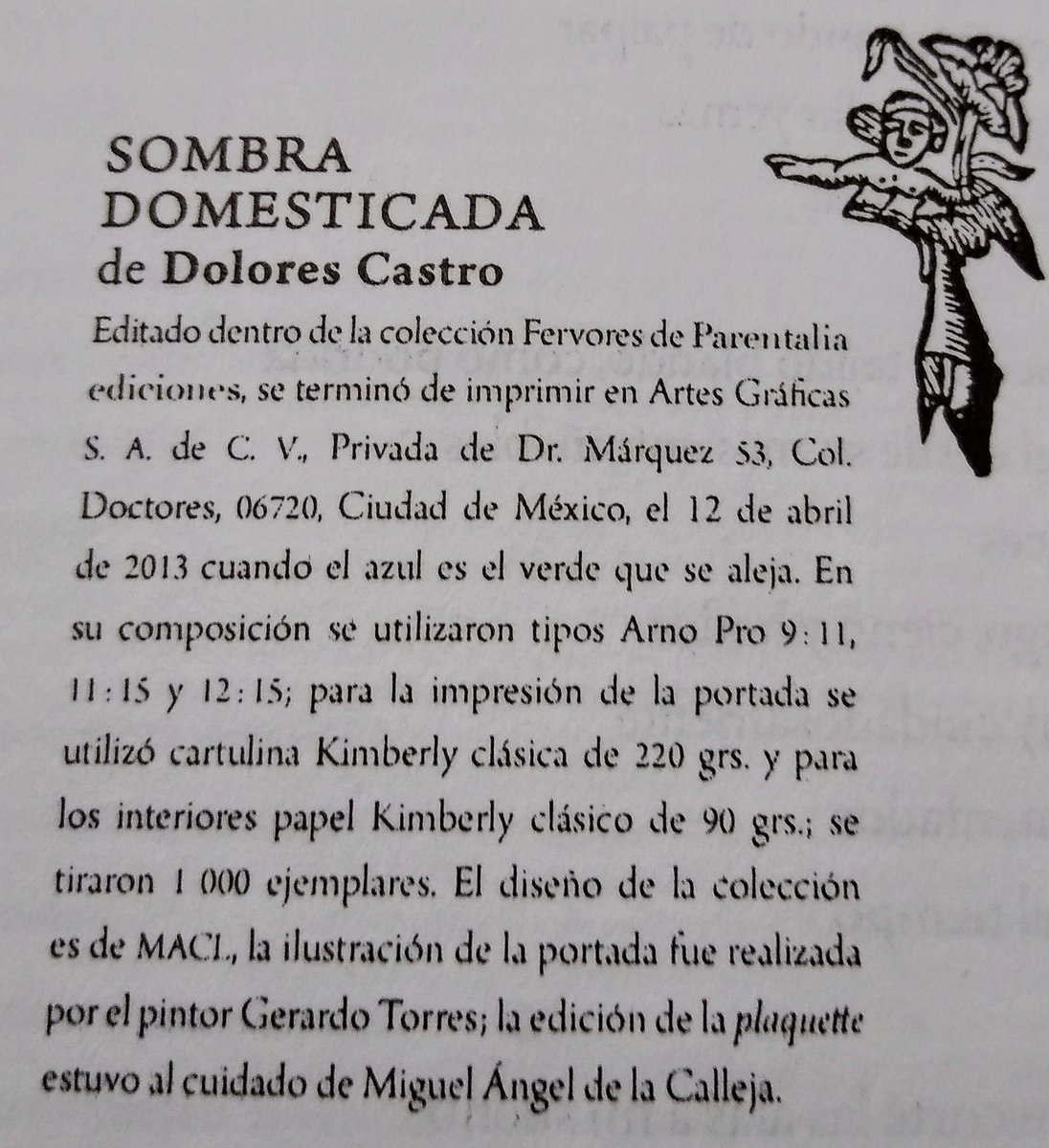 Sobreperdonar's tweet photo. Dolores Castro en bella plaquette de @Parentalia y @Argensola. https://t.co/1CNIvCmxlh