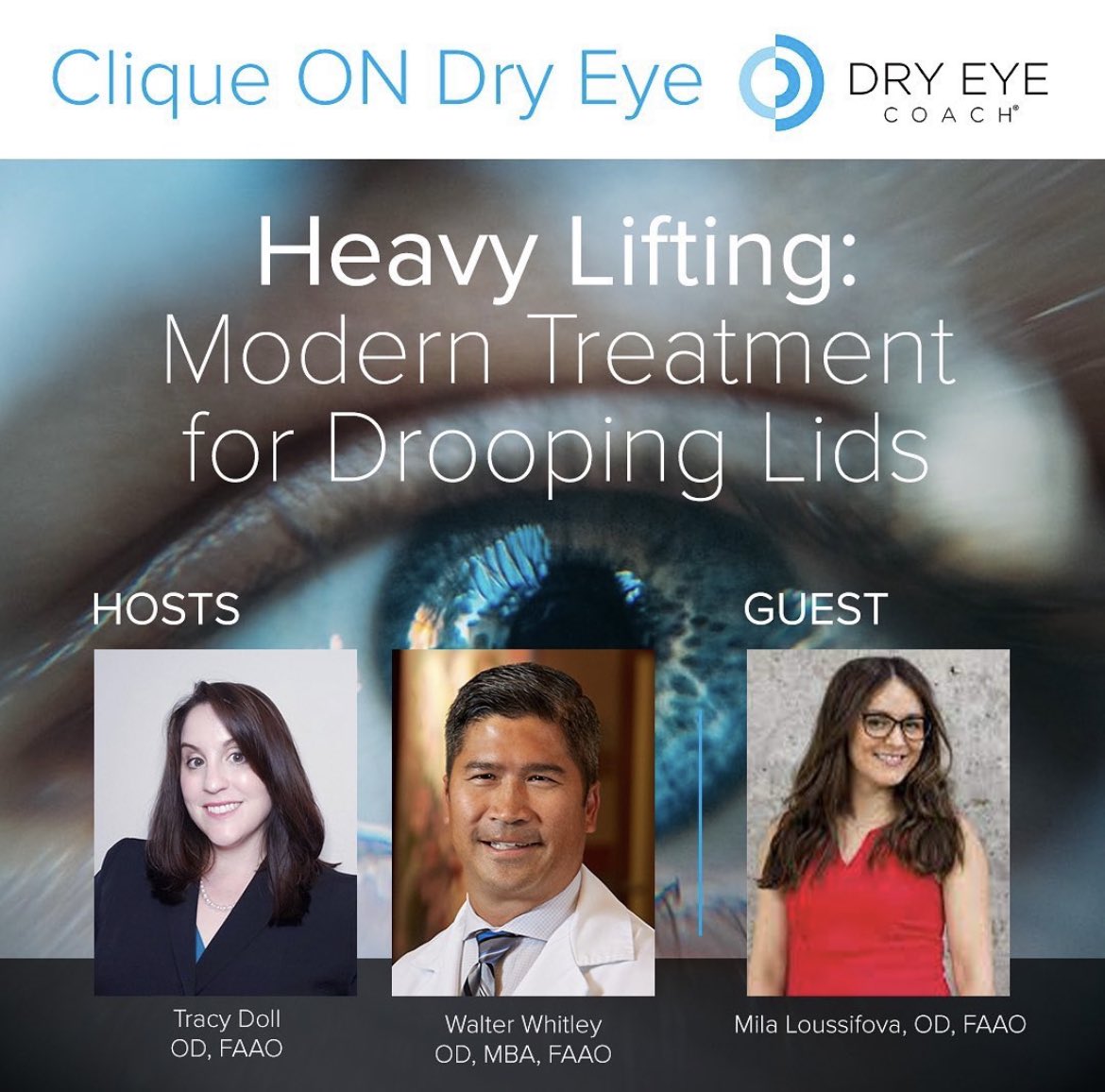 EyeCareMedEd's tweet photo. NEW #dryeyecoach #podcast episode out now! Listen to a conversation with Dr. Mila Loussifova on modern treatments for drooping eyelids. 🎧 https://t.co/YgVHShlHVD

#ivistameded #Ophthalmology #dryeye #dryeyetreatments #dryeyedisease #dryeyeeducation #optometry #cliqueondryeye https://t.co/WPnHJn4goq