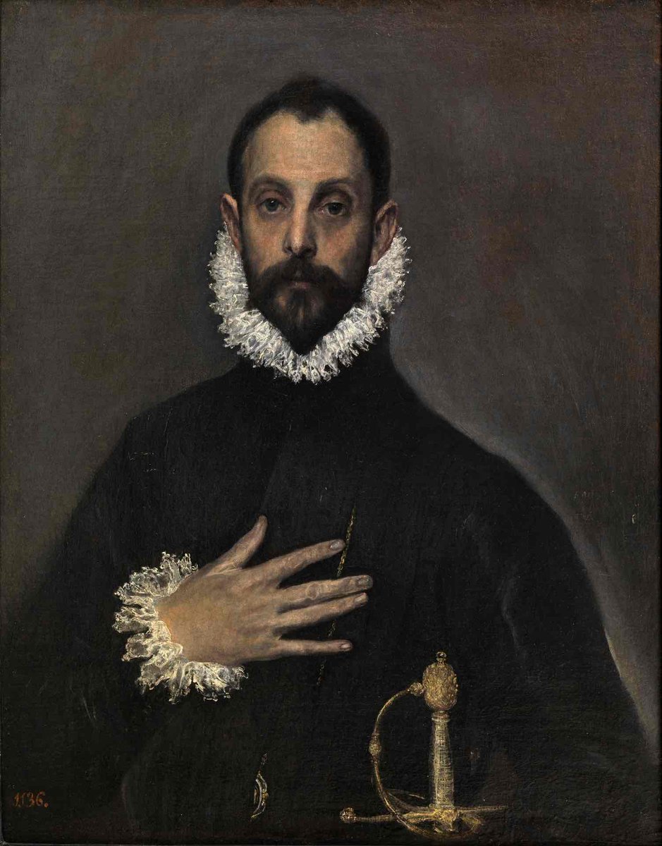 ‘Caballero de la mano en el pecho’ (1580) by El Greco. at @museodelprado, España. #mannerism #SpanishRenaissance #art