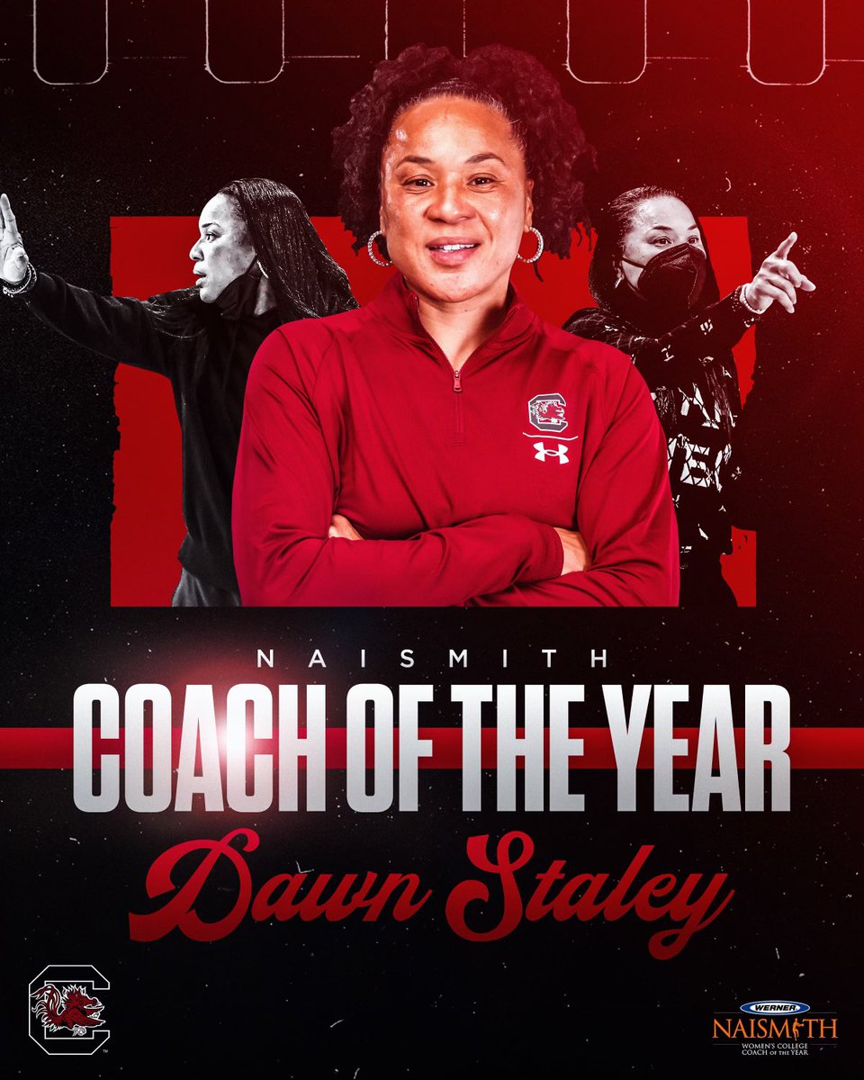GamecockWBB's tweet photo. 2x in the last 3 seasons… the 🐐 @dawnstaley is your @NaismithTrophy Coach of the Year!!! https://t.co/52Aq09mfwX
