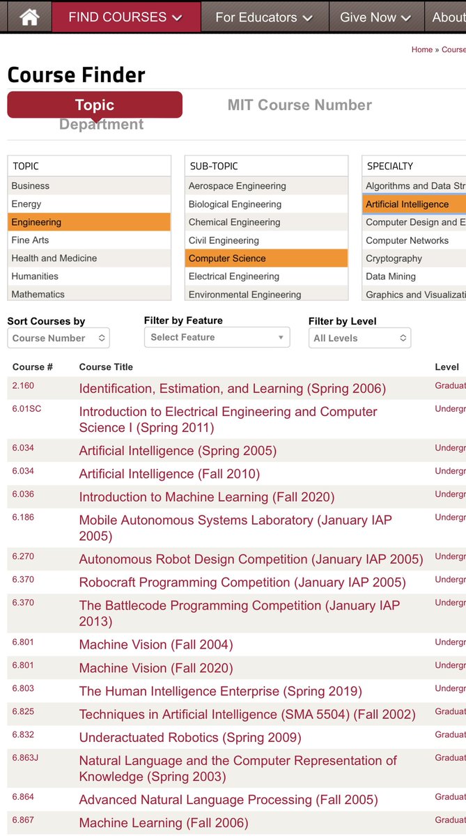 KirkDBorne's tweet photo. Find Courses by Topic || MIT OpenCourseWare || Free Online Course Materials: https://t.co/SlS1DGsLcb by @MITOCW #highereducation #HigherEd 
————
#AI #Business #Engineering #Science #Mathematics #ComputerScience #STEM #Marketing #SupplyChain #Finance #MachineLearning #DeepLearning https://t.co/KSMl6qxL4I