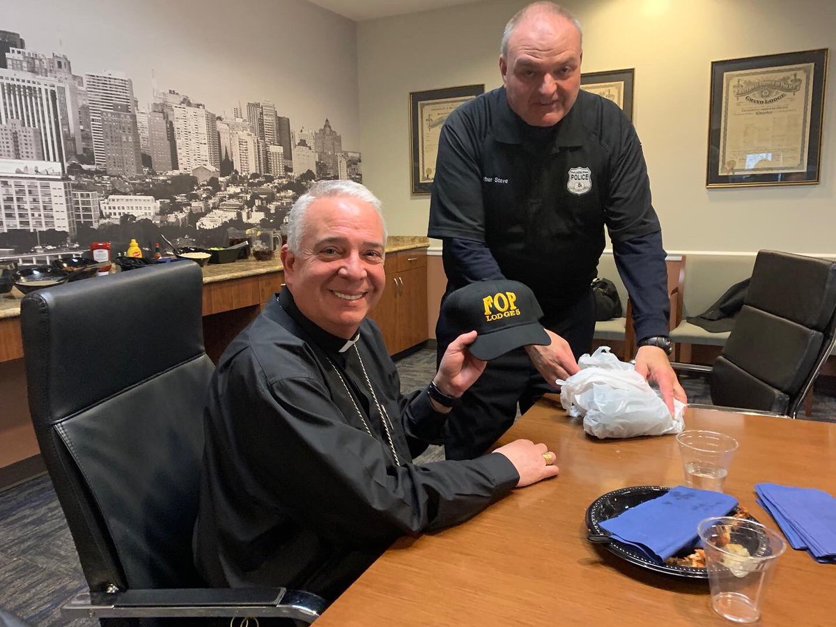 ArchbishopPerez's tweet photo. 1/7 I was blessed earlier today to have the opportunity to sit down with the board of the Michael the Archangel Ministry at the Fraternal Order of Police Lodge 5. https://t.co/QVZlTC8UUI