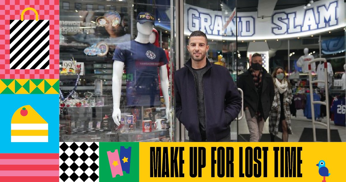 TimesSquareNYC's tweet photo. It’s been too long without fitting rooms, shopping sprees, and browsing the aisles! 🛍️ Use our local shopping guide to find favorite mom-and-pop shops, trendy retailers, and only-in-Times Square experiential shopping destinations #MakeUpForLostTime https://t.co/JuLFBPB0Xg https://t.co/dP8jSNlPce