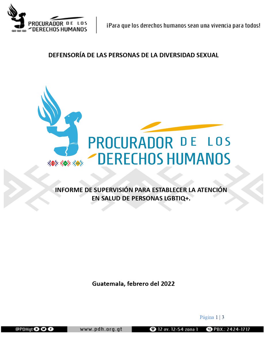 PDHgt's tweet photo. #HallazgosPDH #ConclusionesPDH y #RecomendacionesPDH de supervisión para establecer la atención en salud de personas #LGBTIQ+
https://t.co/YMUqWBf7aj https://t.co/4RGtCfNXEj