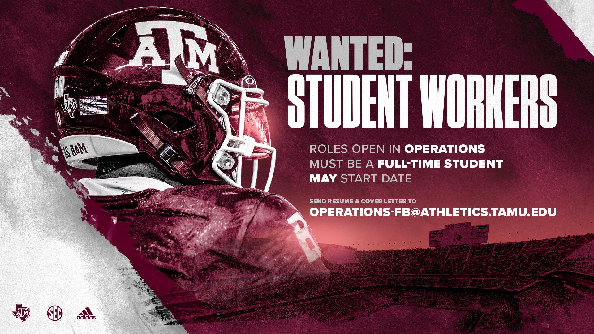 Texas A&M Football on Twitter "🗣 Calling TAMU students openings in