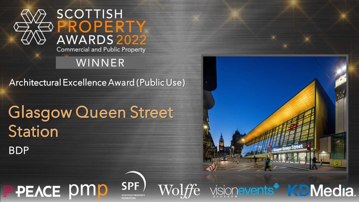 scotpropawards's tweet image. The WINNER of the Architectural Excellence Award for a Public Use is Glasgow Queen Street Station by BDP @bdp_com #scottishpropertyawards #scotprop22 #comprop #realestate