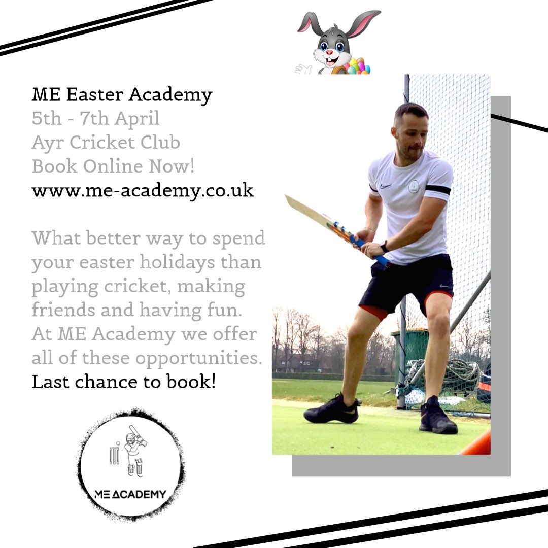 🚨🚨 Final Call 🚨🚨 

Time is running out to book your spot in our very popular Easter Academy Camp. Make the most of the coming summer by getting your cricket season underway next week at ME Academy. Book online now via the link in our bio. We hope to see you there. #ThisIsME