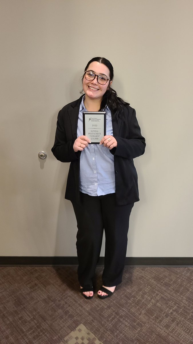 WC_SpeechDebate's tweet photo. On March 29th our team competed in the NSDA District Congress Debate Tournament.

Congratulations to:
Aunnesty Dwyer who placed 3rd 
and 
Nathan Smith who placed 5th.

Both students have qualified for the National Tournament. https://t.co/4Ltw7BMTo8
